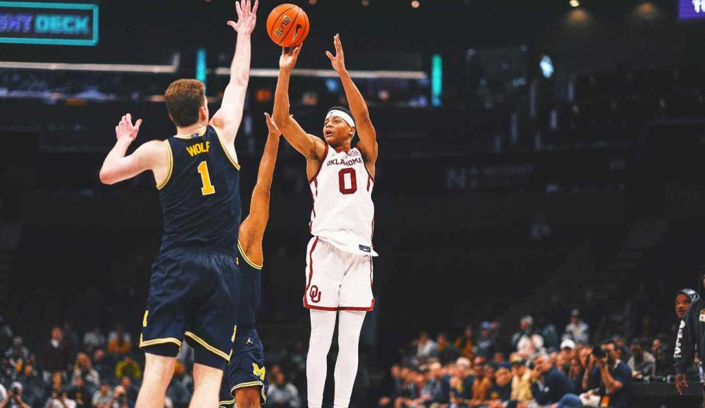 14 Oklahoma mengalahkan No. 24 Michigan 87-86 berkat permainan 4 poin di akhir