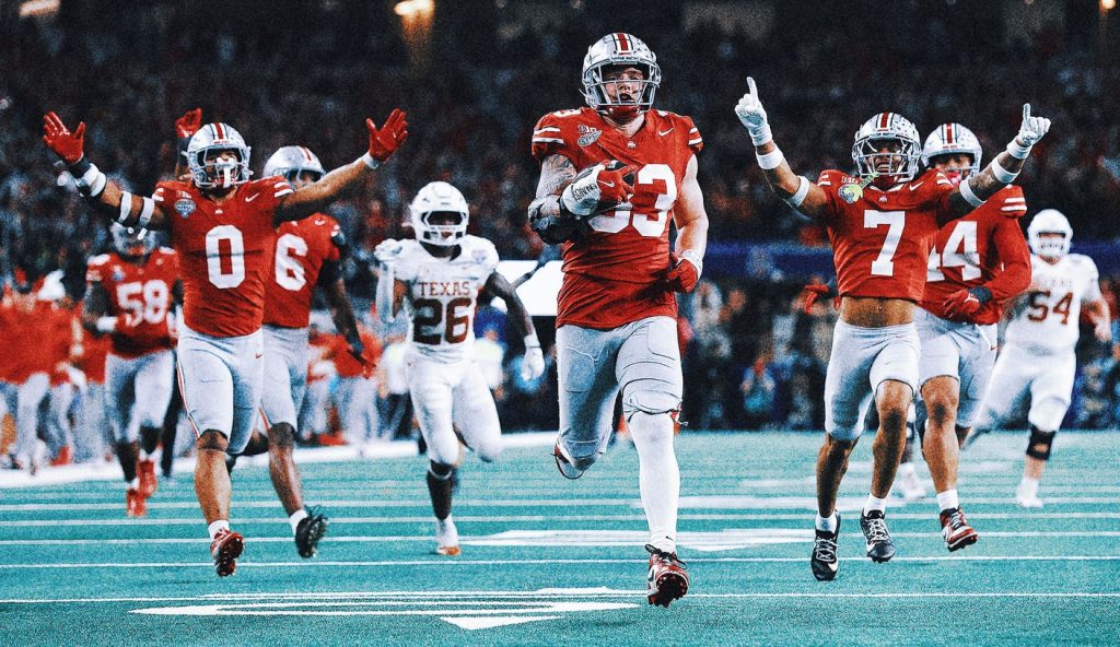 Ohio State melaju ke pertandingan kejuaraan nasional CFP dengan kemenangan 28-14 atas Texas di Cotton Bowl