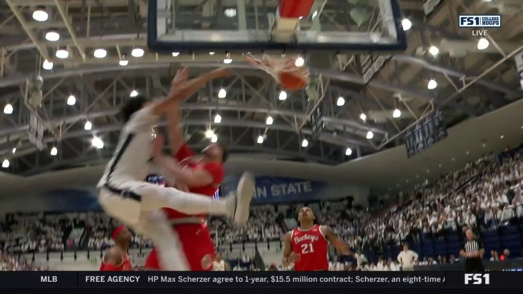 Yanic Konan Niederhauser dari Penn State melempar posterizer Tomahawk vs Ohio State