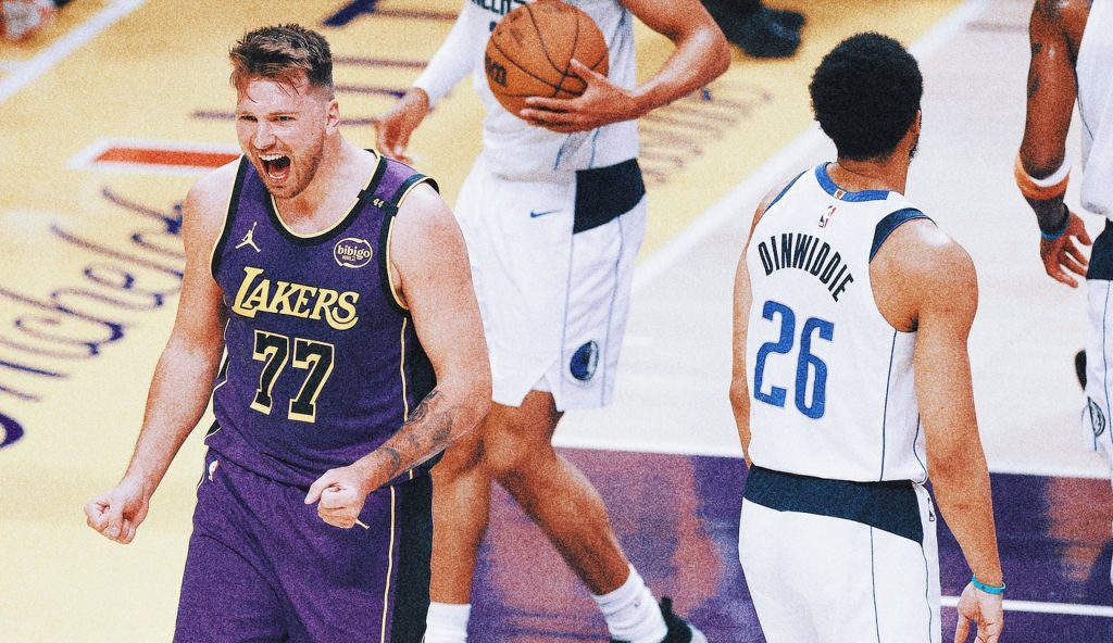 Triple-Double Luka Doncic memimpin Lakers melewati Mavs 107-99 dalam permainan balas dendam pasca-perdagangan