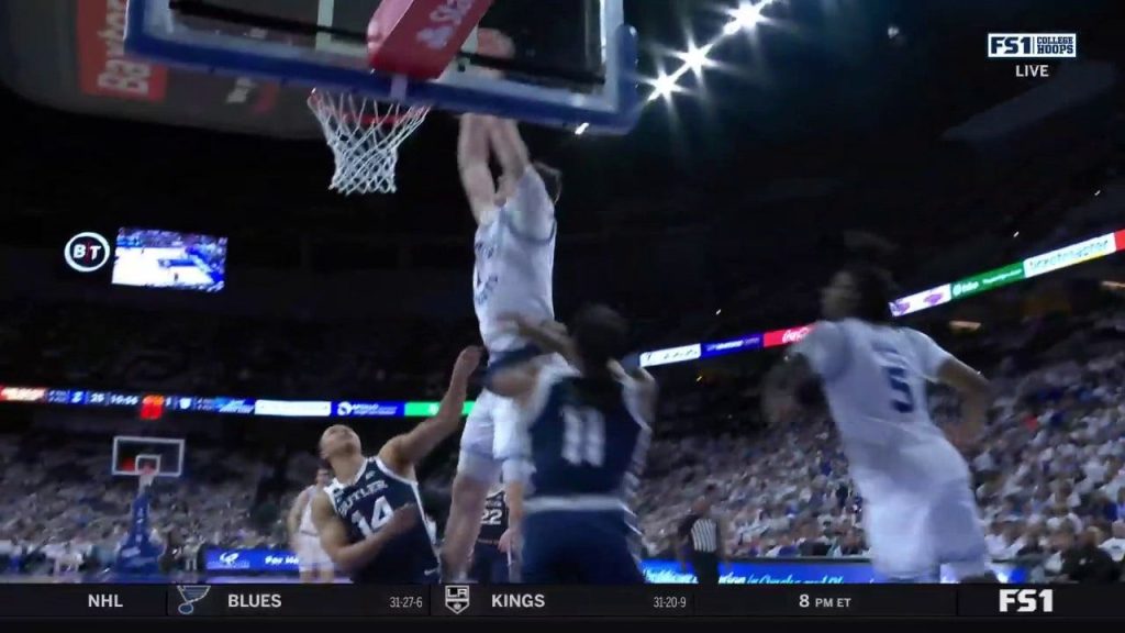 Creighton’s Ryan Kalkbrenner Finishes Alley-Ooop Slam vs Butler