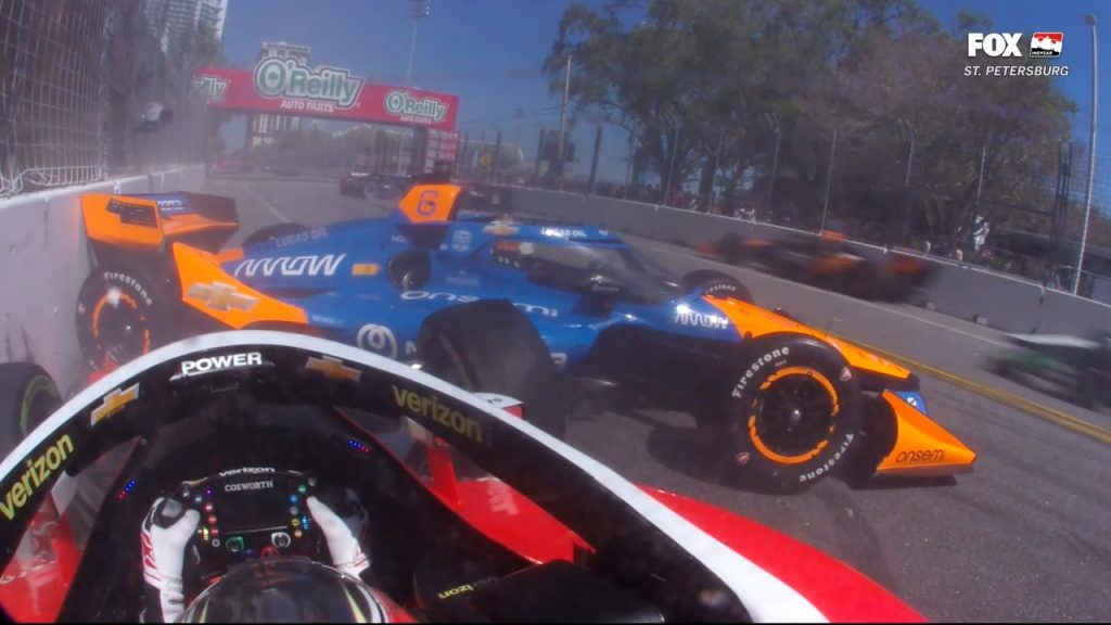 Nolan Siegal, Will Power dan Louis Foster Crash di Lap 1 di St. Petersburg | Indycar di Fox